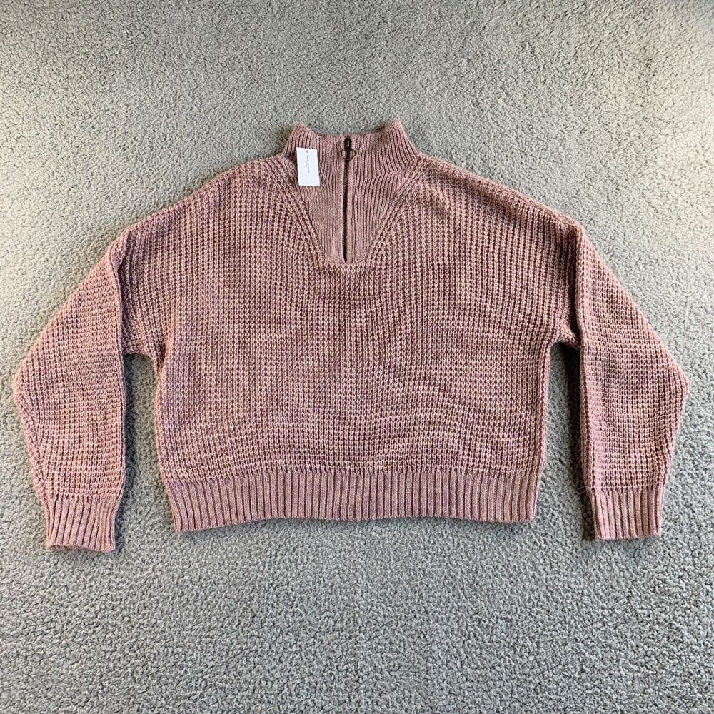 NWT American Eagle‎ Sweater Womens Medium Pink Cropped Wool Blend Chunky Knit